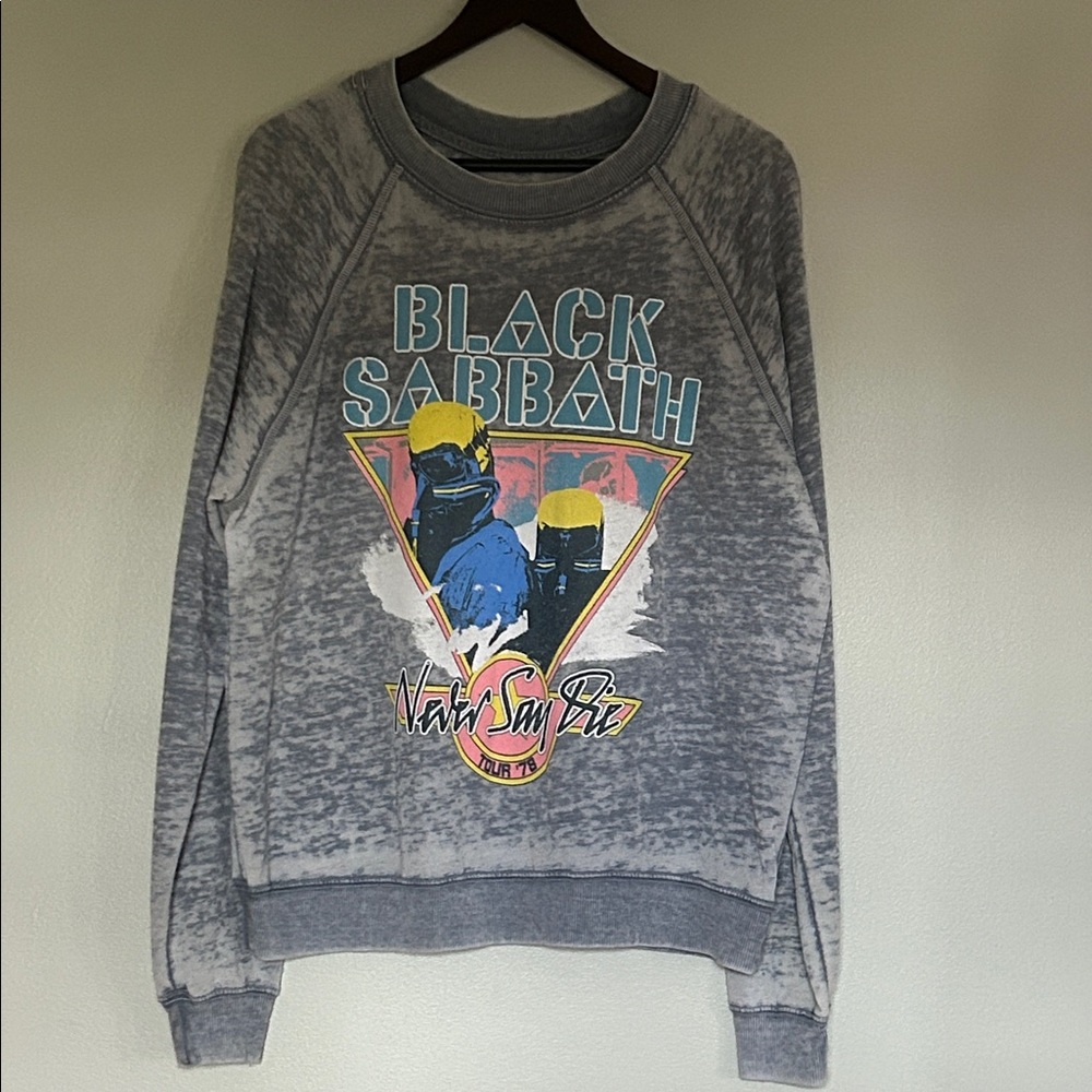 Recycled Karma Black Sabbath Never Say Die Graphic Crewneck Sweatshirt - Gray